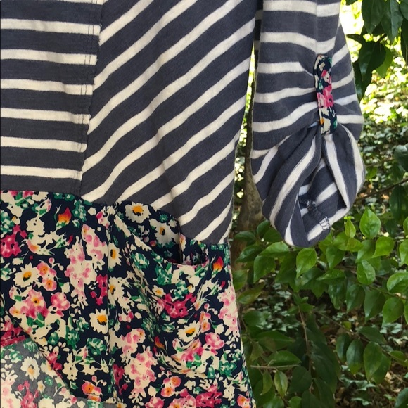 Postmark Striped Floral Hi Low Long Sleeve - Picture 4 of 6